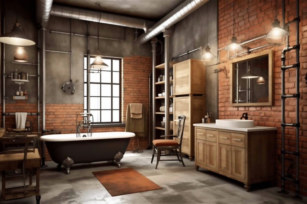 фото ванной в стиле лофт